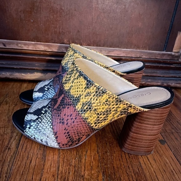 & Latimer Boho Snake Print Tri-Color Leather Mule - Size 9.5 - Picture 3 of 6